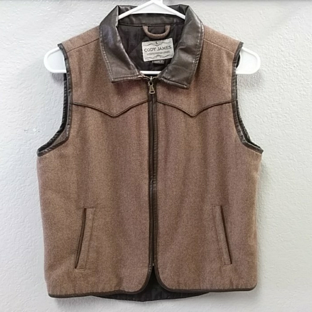Cody James Brown Wool Vest XL
